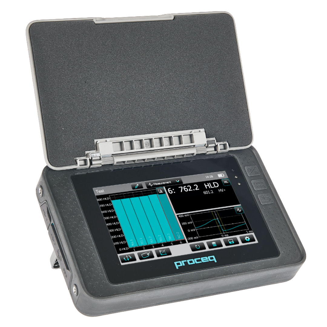 Proceq Equotip 550 portable hardness tester with touchscreen display