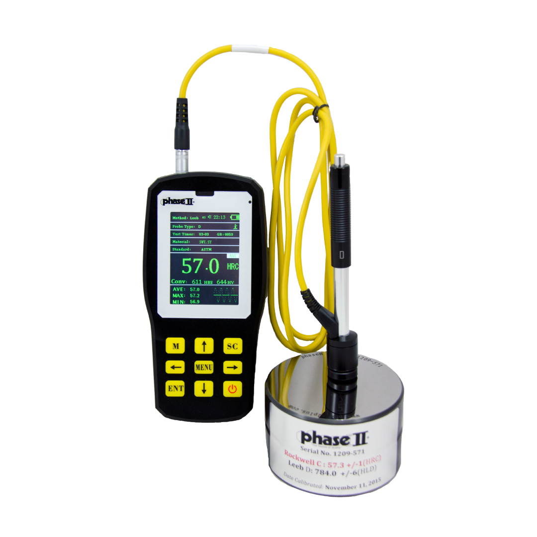 Phase II PHT-6000 with optional Leeb D impact device and test block